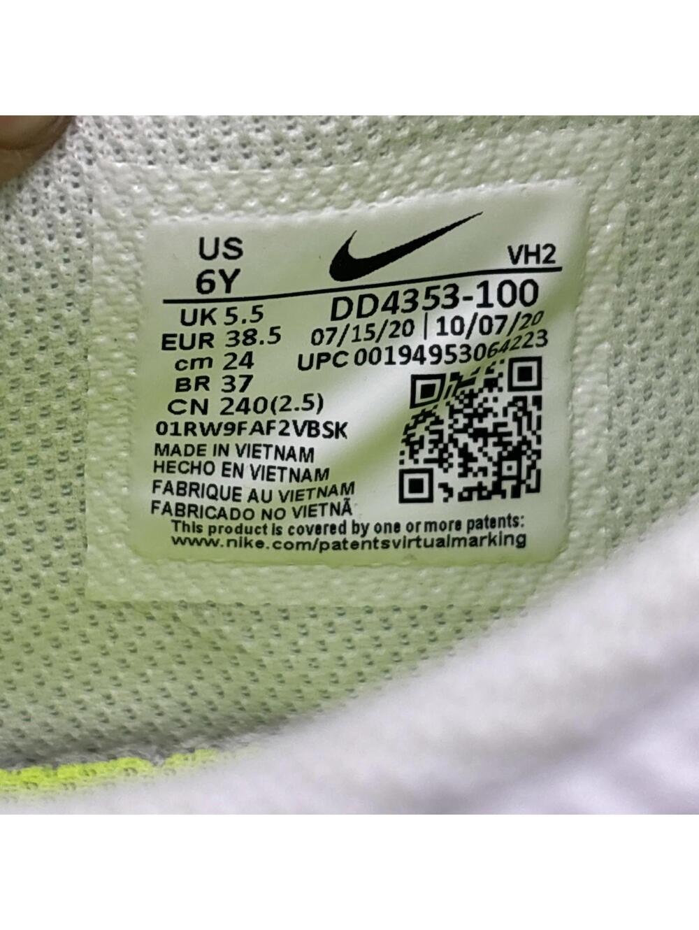 Size 6 (GS) - Nike Air Max 90 Low Air white Green Crimsom DD4353-100 - Picture 9 of 12